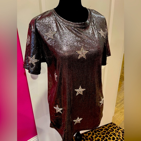 Sequin Star Silver Top - Picture 1 of 5